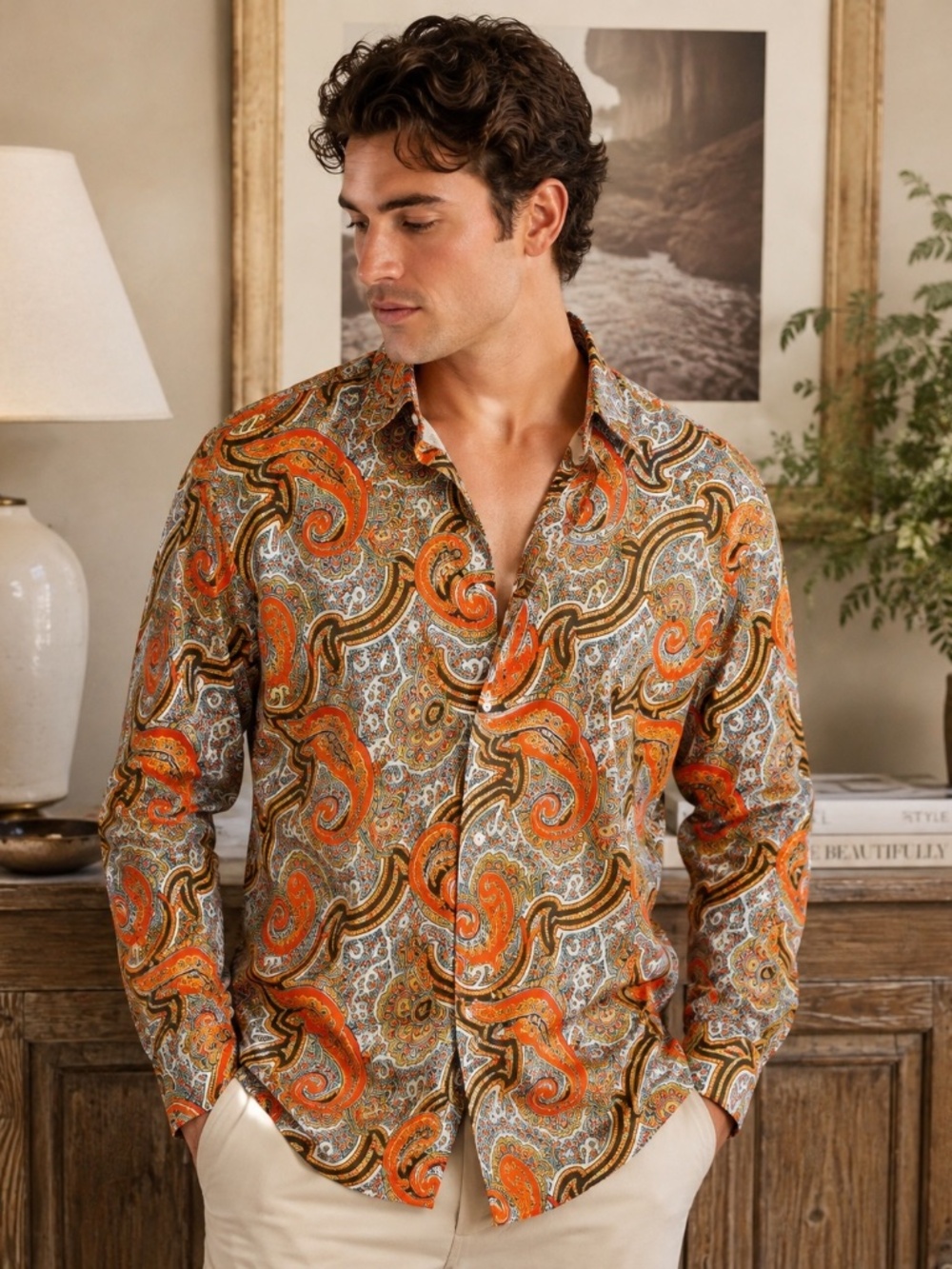 Mr Turk Trina Turk Stretch Cotton Shirt SIZE LARGE